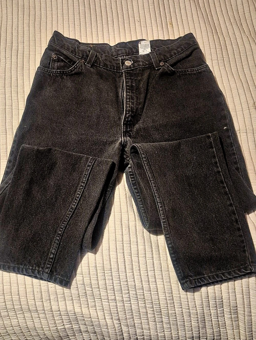 Vintage Orange Tag Levi's 912 Slim Fit Tapered Leg Black Jeans Waist 13